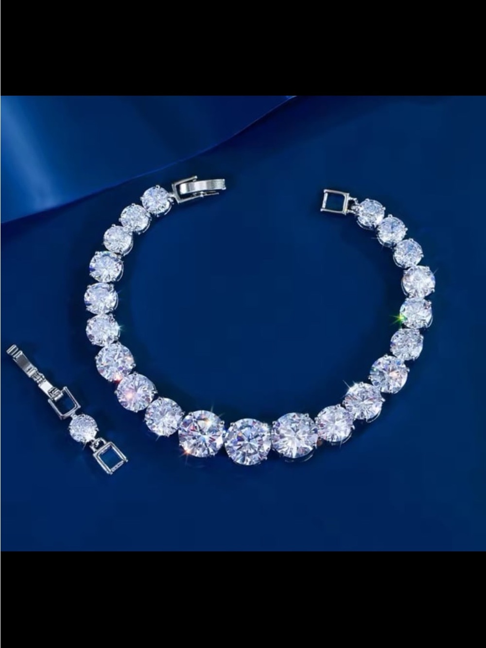 Clear Swarovski elements 40.2CT genuine rhodium tennis bracelet #492